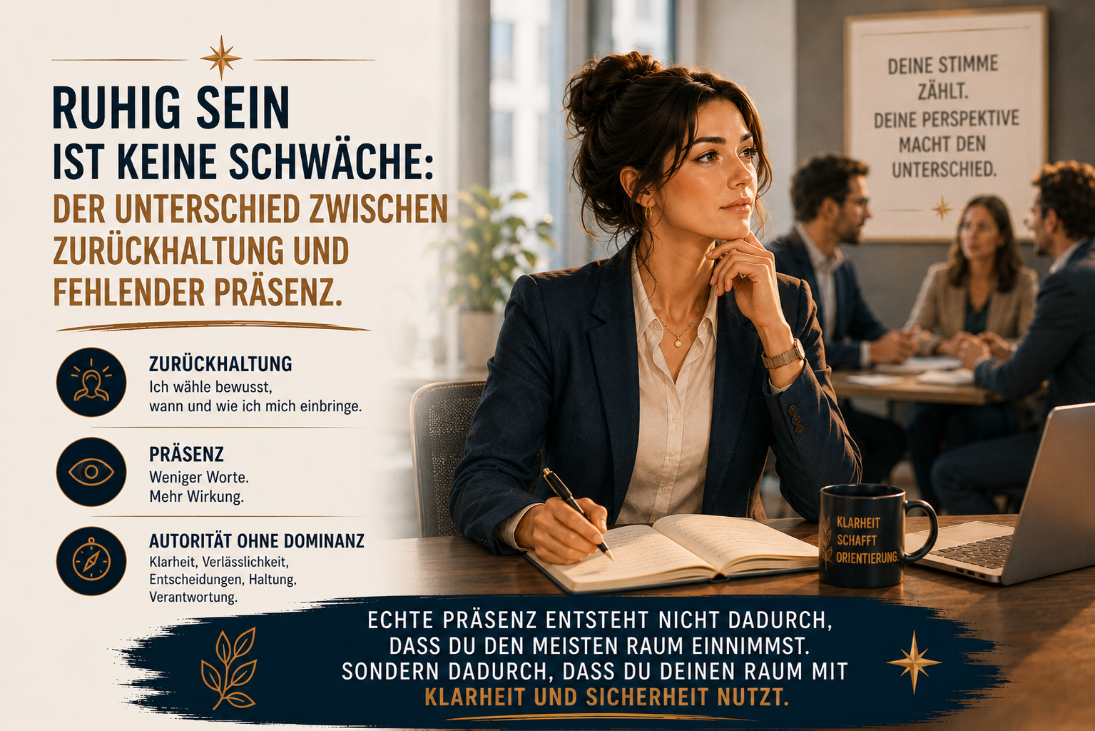 Ruhig sein ist keine Schwäche: Der Unterschied zwischen Zurückhaltung und fehlender Präsenz
